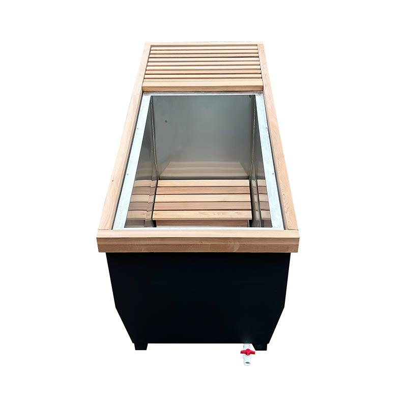 304 Stainless Steel ဖြင့် Canadian Red Cedar Ice Bathtub 304 Stainless Steel ဖြင့် Canadian Red Cedar Ice Bathtub