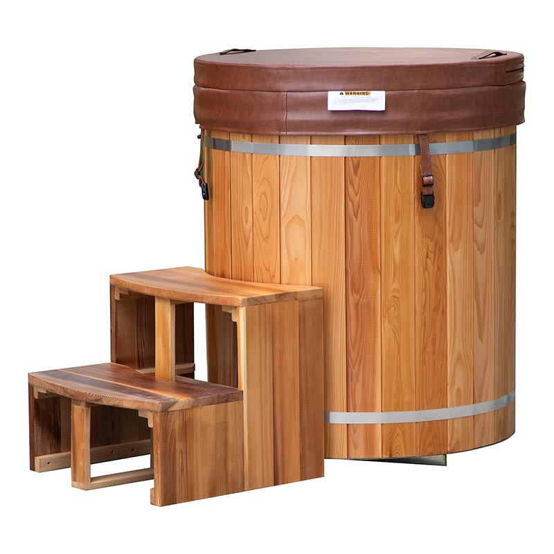 304 Stainless Steel Liner ပါသော အနီရောင် Cedar အအေးခံရေကန်