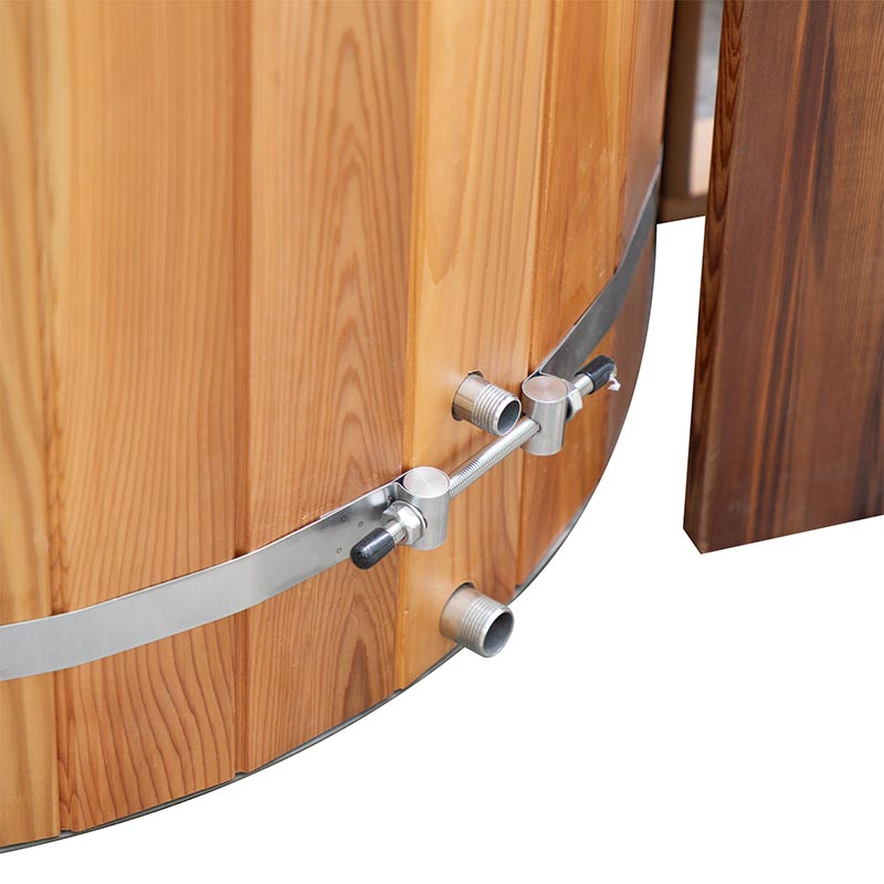 304 Stainless Steel Liner ပါသော အနီရောင် Cedar အအေးခံရေကန်