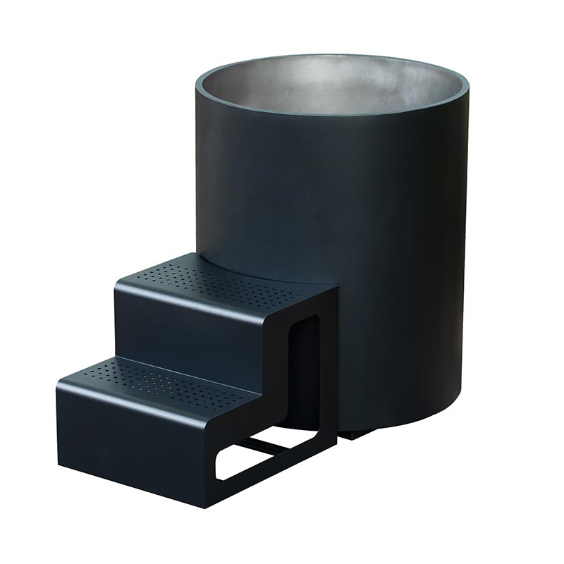 အားဖြည့်ထားသော 304 Stainless Steel Black Cold Cold Plunge Tub